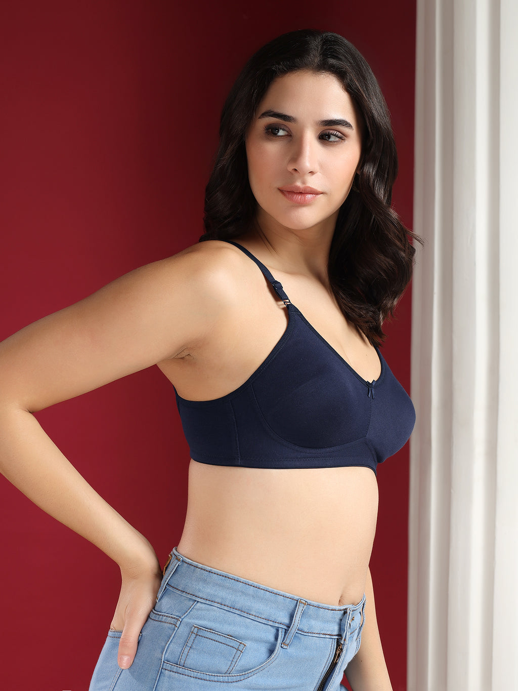 Beyongerie -Erode Ease MIDNIGHT BLUE- Non padded wireless bra (Copy)