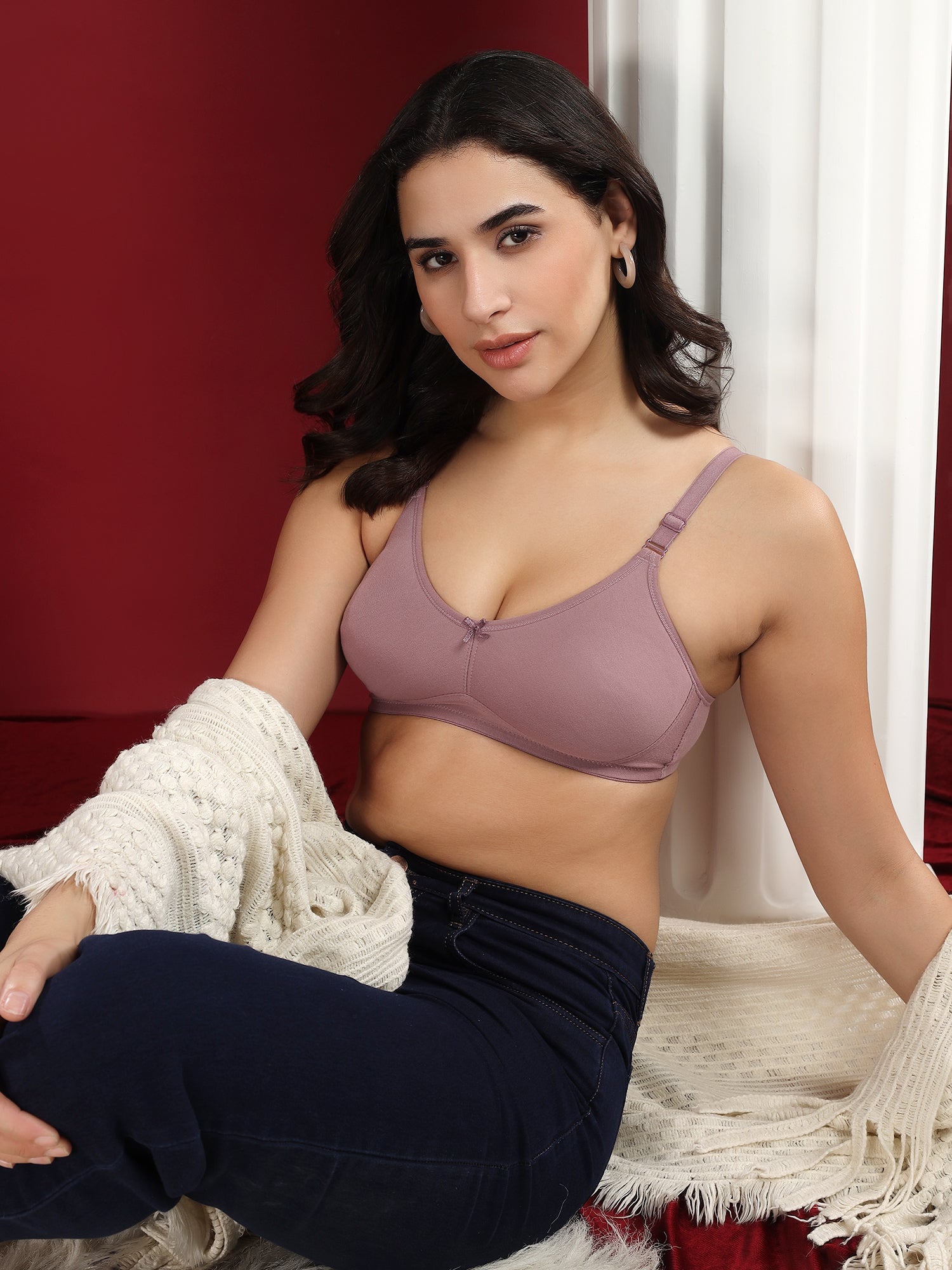 Beyongerie -Erode Ease MIDNIGHT BLUE- Non padded wireless bra (Copy)