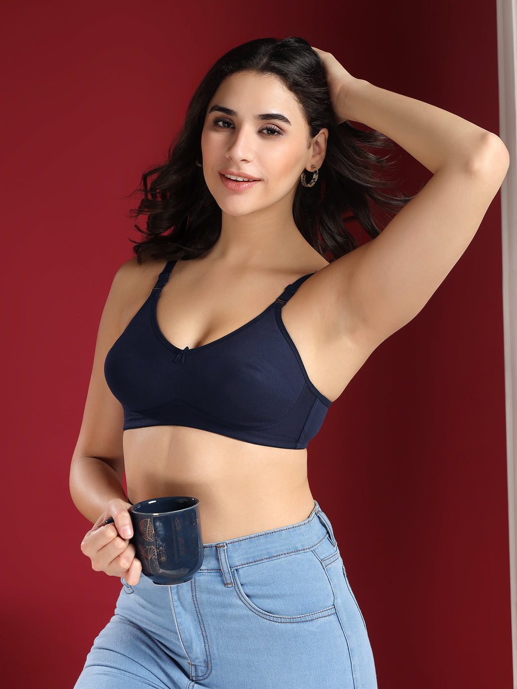 Beyongerie -Erode Ease MIDNIGHT BLUE- Non padded wireless bra (Copy)