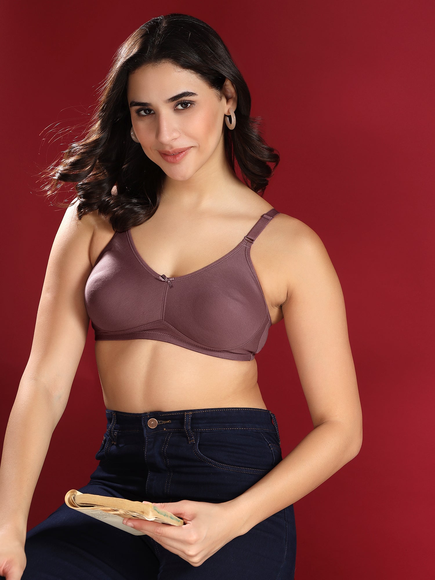 Beyongerie -Erode Ease MULBERRY MAUVE- Non padded wireless bra